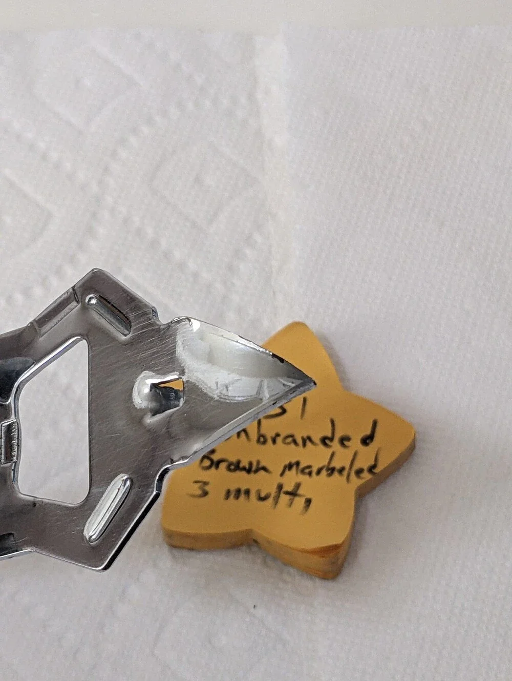 Vintage Bottle Opener 3 in 1 Marbled Brown Bottle Can Opener Piercer Gadget